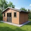 Abri de jardin en bois composite 28mm aspect bois 19,22m² PREMIUM - Woodlife Garden