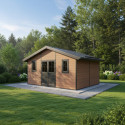 Abri de jardin en bois composite 28mm aspect bois 19,22m² PREMIUM - Woodlife Garden
