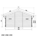 Abri premium bois composite double pente 19,22m² marron Woodlife Garden