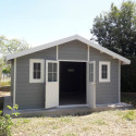 Abri de jardin en bois composite 28mm gris clair 19,22m² PREMIUM - Woodlife Garden