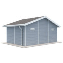 Abri de jardin en bois composite 28mm gris clair 19,22m² PREMIUM - Woodlife Garden