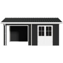 Abri de jardin + terrasse en bois composite 28mm anthracite 15m² PREMIUM - Woodlife Garden
