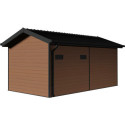 Abri de jardin + terrasse en bois composite 28mm aspect bois 15m² PREMIUM - Woodlife Garden