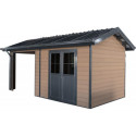 Abri de jardin + terrasse en bois composite 28mm aspect bois 15m² PREMIUM - Woodlife Garden