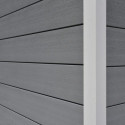 Abri de jardin + terrasse en bois composite 28mm gris clair 15m² PREMIUM - Woodlife Garden