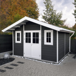 Abri de jardin en bois composite 28mm anthracite 14,75m² PREMIUM - Woodlife Garden