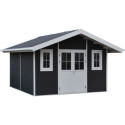 Abri de jardin en bois composite 28mm anthracite 14,75m² PREMIUM - Woodlife Garden