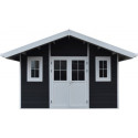 Abri de jardin en bois composite 28mm anthracite 14,75m² PREMIUM - Woodlife Garden