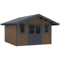 Abri de jardin en bois composite 28mm aspect bois 14,75m² PREMIUM - Woodlife Garden