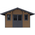 Abri de jardin en bois composite 28mm aspect bois 14,75m² PREMIUM - Woodlife Garden