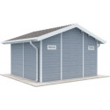 Abri de jardin en bois composite 28mm gris clair 14,75m² PREMIUM - Woodlife Garden