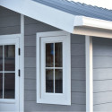 Abri de jardin en bois composite 28mm gris clair 14,75m² PREMIUM - Woodlife Garden
