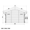 Abri de jardin en bois composite 28mm gris clair 14,75m² PREMIUM - Woodlife Garden