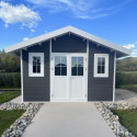Abri de jardin en bois composite 28mm anthracite 10,71m² PREMIUM - Woodlife Garden