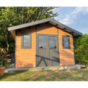 Abri de jardin en bois composite 28mm aspect bois 10,71m² PREMIUM - Woodlife Garden