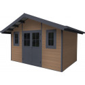 Abri de jardin en bois composite 28mm aspect bois 10,71m² PREMIUM - Woodlife Garden