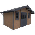 Abri de jardin en bois composite 28mm aspect bois 10,71m² PREMIUM - Woodlife Garden