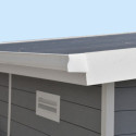 Abri de jardin en bois composite 28mm gris clair 12m² PREMIUM toit plat - Woodlife Garden