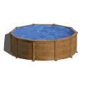 Piscine hors sol Mauritius ronde en acier imitation bois Ø480cm – Gré