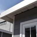 Abri de jardin en bois composite 28mm gris clair 14,90m² PREMIUM toit plat - Woodlife Garden