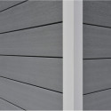 Abri de jardin en bois composite 28mm gris clair 14,90m² PREMIUM toit plat - Woodlife Garden