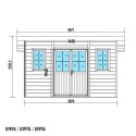 Abri de jardin en bois composite 28mm gris clair 14,90m² PREMIUM toit plat - Woodlife Garden
