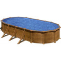 Piscine hors sol Mauritius ovale en acier imitation bois 744x399cm – Gré