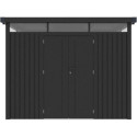 Abri de jardin en acier galvanisé Kosto gris foncé 6,76m² + kit d'ancrage - X-Métal