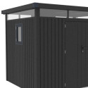 Abri de jardin en acier galvanisé Kosto gris foncé 6,76m² + kit d'ancrage - X-Métal