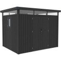 Abri de jardin en acier galvanisé Kosto gris foncé 6,76m² + kit d'ancrage - X-Métal