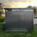 Abri de jardin en acier galvanisé Kosto 8,64m² + kit d'ancrage - X-Métal