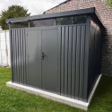 Abri de jardin en acier galvanisé Kosto 8,64m² + kit d'ancrage - X-Métal
