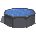 Piscine hors sol Louko ronde en acier gris anthracite Ø320xH122cm – Gré