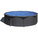 Piscine hors sol Louko ronde en acier gris anthracite Ø370xH122cm – Gré