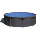 Piscine hors sol Louko ronde en acier gris anthracite Ø480xH122cm – Gré