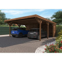 Carport double en bois traité 39m² Leon - Cerland