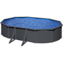 Piscine hors sol Louko ovale en acier gris anthracite 634x399cm – Gré