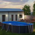 Piscine hors sol Louko ovale en acier gris anthracite 634x399cm – Gré