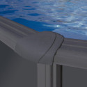 Piscine hors sol Louko ovale en acier gris anthracite 634x399cm – Gré