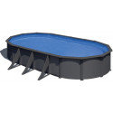 Piscine hors sol Louko ovale en acier gris anthracite 744x399cm – Gré