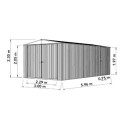 Garage en métal Zincalume - anthracite - double portes Melton XL 17,9m² - Absco