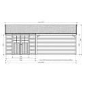 Abri de jardin 8,62m² en bois massif 19mm traité autoclave + terrasse CAMBRAI - SOLID
