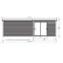 Bureau de jardin Sagres 9,22m² en bois traité 28mm avec terrasse - SOLID