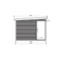 Bureau de jardin Sagres 9,22m² en bois traité 28mm avec terrasse - SOLID