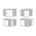 Bureau de jardin Sagres 9,22m² en bois traité 28mm avec terrasse - SOLID