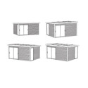 Bureau de jardin Faro 12,25m² en bois traité 28mm - SOLID
