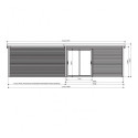 Bureau de jardin Tavira 12,25m² en bois traité 28mm avec terrasse- SOLID