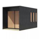 Sauna d'extérieur Miramar - noir avec vestibule 3 à 6 places 73mm - KARIBU