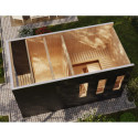Sauna d'extérieur Miramar - noir avec vestibule 3 à 6 places 73mm - KARIBU