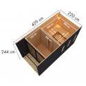 Sauna d'extérieur Miramar - noir avec vestibule - poêle Easy Bio 9000W - 3 à 6 places 73mm - KARIBU